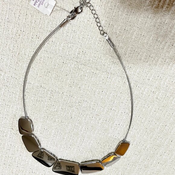 Vintage Lia Sophia Silver Tone 14" Choker Necklace - Picture 6 of 10